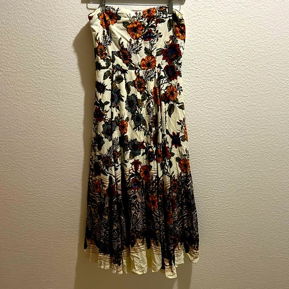 Free people strapless midi floral boho dress medium - Picture 3 of 11